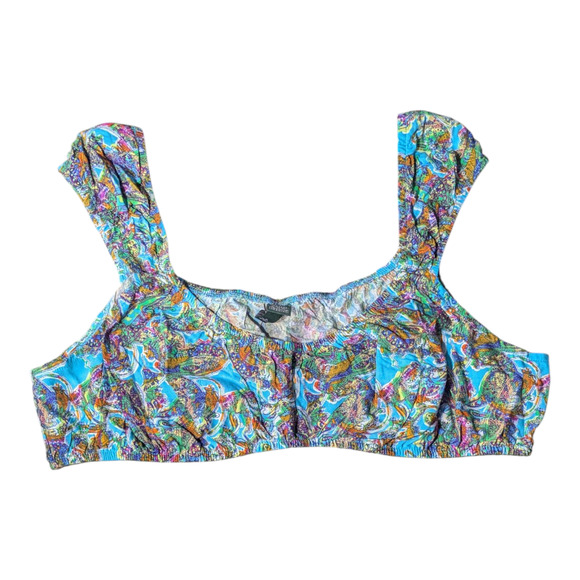 Wild Fable - Swimming Suit TOP ONLY - Blue Paisley Print - Size XL -New with Tag - Picture 1 of 5